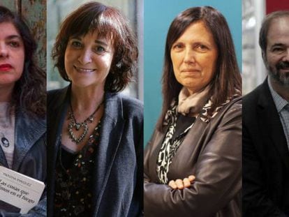 Desde la izquerda, Mariana Enríquez, Rosa Montero, Claudia Piñeiro y Juan Villoro. 