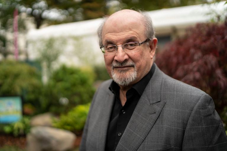 Salman Rushdie en el festival literario de Cheltenham.