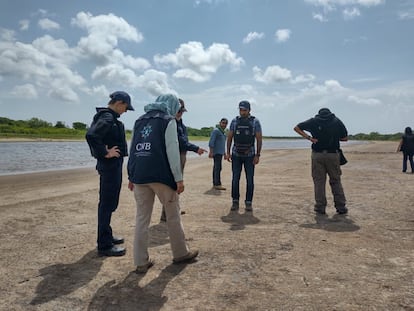 Elementos de la Fiscalía realizan acciones de búsqueda en La Bartolina, Tamaulipas, este mes de agosto.