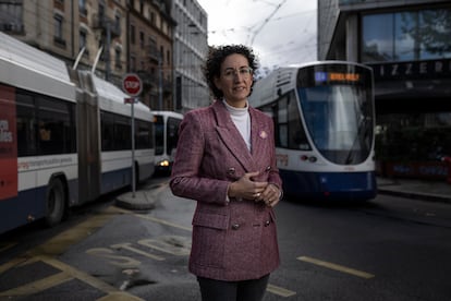 Marta Rovira, en la calle Coutance de Ginebra.