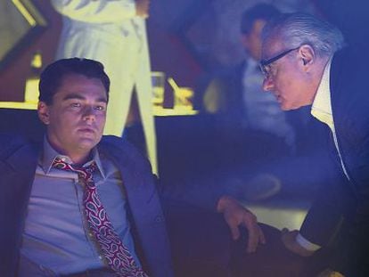DiCaprio y Scorsese en el rodaje de &#039;El lobo de Wall Street&#039;. 
