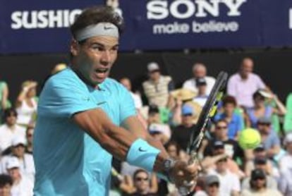 El tenista español Rafael Nadal, en pleno partido.