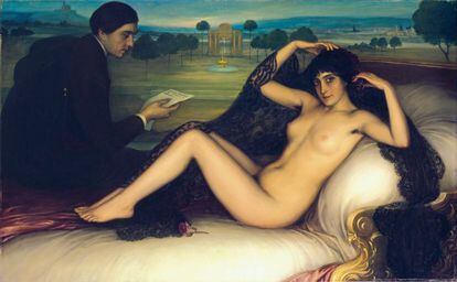La Fundación BBVA entregó 'Venus de la poesía', uno de los mejores desnudos de Julio Romero de Torres (1874-1930) a la Diputación de Vizcaya. La obra se expone en el Museo de Bellas Artes de Bilbao.