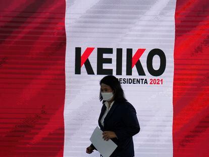 La candidata a la presidencia de Perú Keiko Fujimori durante la rueda de prensa en la que pidió la impugnación de medio millón de votos, el miércoles en Lima.