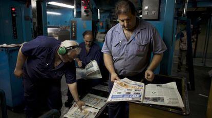 Planta de impresión de Clarín en Buenos Aires.