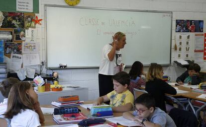 Una clase en un colegio valenciano.