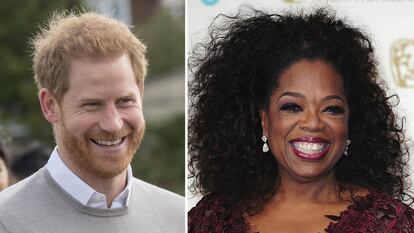 El príncipe Enrique (izquierda) y Oprah Winfrey.