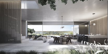 Recreación de una vivienda en construcción en el campo de golf Los Flamingos, en Marbella, de ARK Architects.