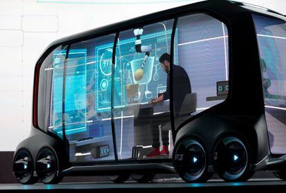 Vehículo autónomo y eléctrico de Toyota creado junto con Amazon, Pizza Hut, Uber, Mazda y DiDi.