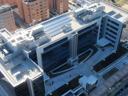 Vista aérea de la sede central de FCC en Madrid.