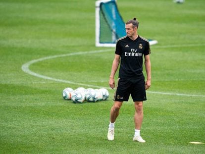 Bale, durante un entrenamiento del Real Madrid el pasado martes en Montreal (Canadá). En vídeo, declaraciones de Zidane sobre el jugador.