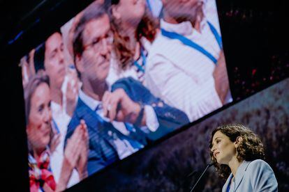La nueva presidenta del PP de Madrid y presidenta de la Comunidad de Madrid, Isabel Díaz Ayuso, durante la clausura del  XVII Congreso del Partido Popular de Madrid, el pasado sábado.