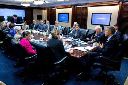 Reunión del presidente Obama con las autoridades sanitarias.