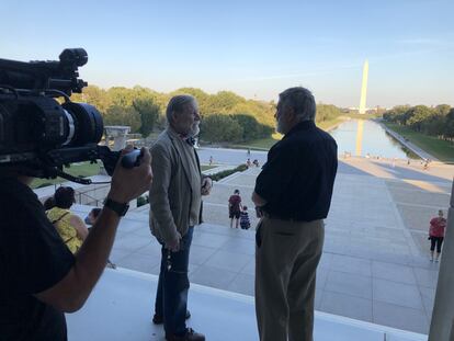Un instante de la grabación de la serie documental 'Palomares' en Washington, D. C.