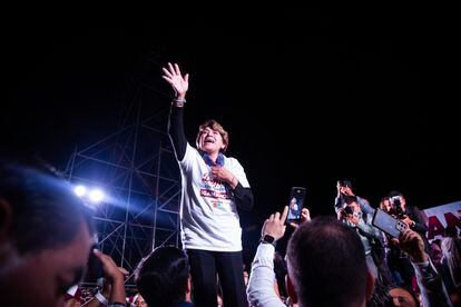 Delfina Gómez celebra su triunfo en Toluca (Estado de México) el 4 de junio de 2023.