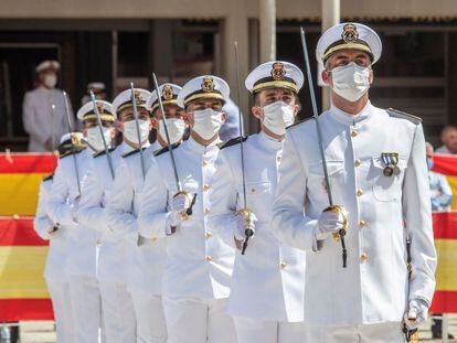 Acto de entrega de despachos en la Escuela de Suboficiales de la Armada en San Fernando (Cáidz), en julio pasado.