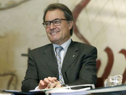 El presidente de la Generalitat, Artur Mas, durante una reunión del Gobierno catalán.