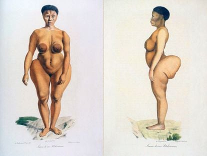Saartjie 'Sarah' Baartman (1790 -1815) fue una mujer khoi capturada por colonos y explotada en espectáculos por sus curvas bajo el nombre de "la Venus de Hotentote".