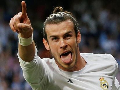 Gareth Bale celebra el gol ante el City.