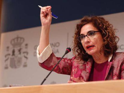 La ministra de Hacienda, María Jesús Montero, el viernes.