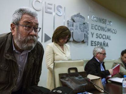 M&eacute;ndez y Toxo en la presentaci&oacute;n de &quot;Otro modelo econ&oacute;mico y social&quot;.