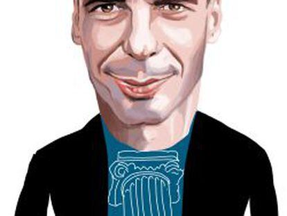 Caricatura de Yanis Varufakis, ministro griego de Finanzas.