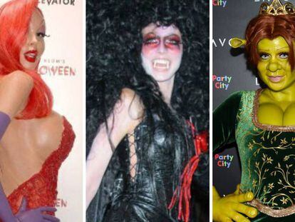 Tres de los disfraces de Heidi Klum en Halloween.