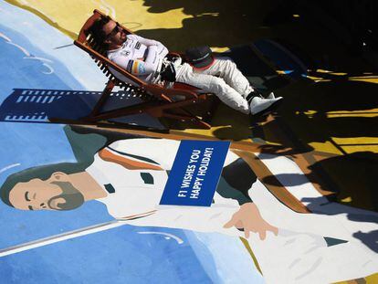 Fernando Alonso, durante el GP de Hungría.
