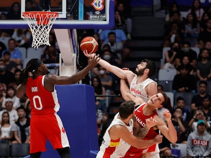 Alex Abrines durante el partido que disputaron España y Canadá en el Mundial de baloncesto.