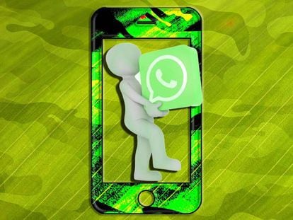 Logo de WhatsApp con hombre
