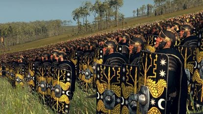 Los pretorianos desplegados en campaña, según la reconstrucción de un juego de ordenador.
