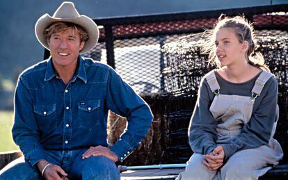 Scarlett Johansson, junto a Robert Redford, en 'El hombre que susurraba a los caballos' (1998).