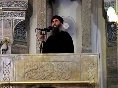 Abu Bakr al-Bagdadi, en su única aparición pública.