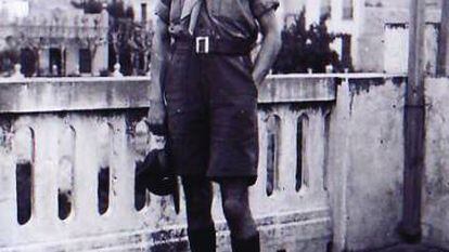 Ricardo Lezcano, en Barcelona con su uniforme de Boy Scout, en 1937.