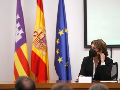 La fiscal general del Estado, Dolores Delgado, en un acto en febrero.