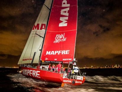 Llegada del Mapfre a Melbourne el 24 de diciembre.