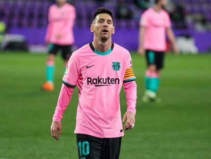 Messi, durante el último partido del Barcelona, el día 22 en Valladolid.
