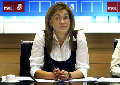 Soraya Rodr&iacute;guez en la sede del PSOE en Ferraz en 2008. 