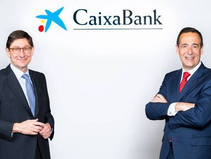El presidente de CaixaBank, José Ignacio Goirigolzarri, y el consejero delegado, Gonzalo Gortázar.