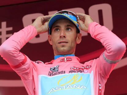 Nibali con el maillot rosa del Giro 2016.