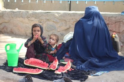Rahima,  su madre y su hermana menor abandonaron su ciudad natal, Lashkargah, debido al conflicto y ahora están en el campo de desplazados internos de Kandahar Haji.