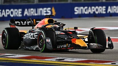 Max Verstappen durante la clasificación del GP de Singapur este sábado.