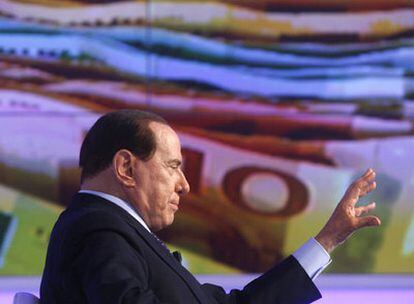 Silvio Berlusconi, durante su intervención el martes pasado en el programa <b>de la RAI</b><i> Porta a Porta.