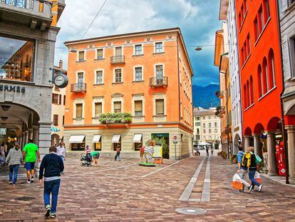 La Via Nassa, en el centro de Lugano (Suiza). 