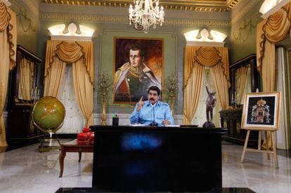 Nicol&aacute;s Maduro, en el palacio de Gobierno de Miraflores.