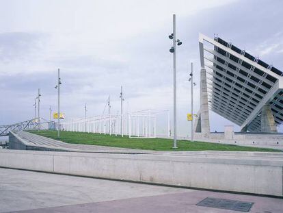 Paneles solares en el Port Forum Barcelona