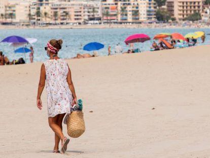 Una turista en Palma de Mallorca.