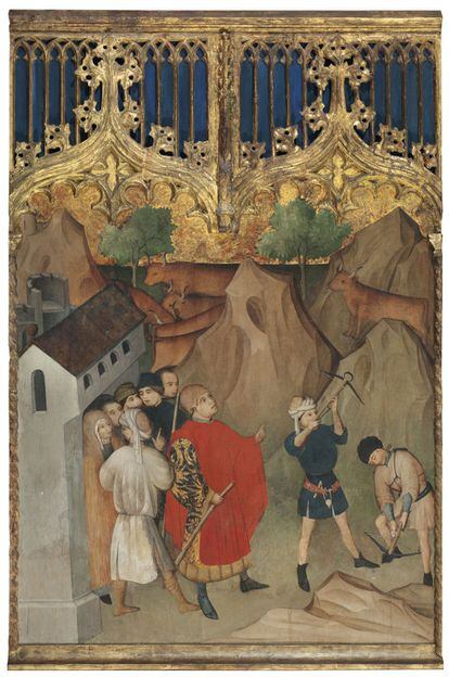 'Milagro del monte Gargano' de Nicolás Francés, pintado entre 1440 y 1450, procendete de la iglesia de San Miguel de Villalpando, Zamora.  