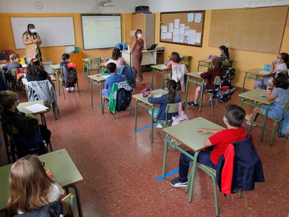 Alumnos de del colegio Germán Fernández Ramos de Oviedo.