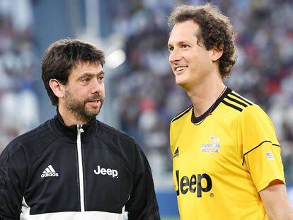 Andrea Agnelli, presidente de la Juventus, y Elkann, presidente de Fiat.